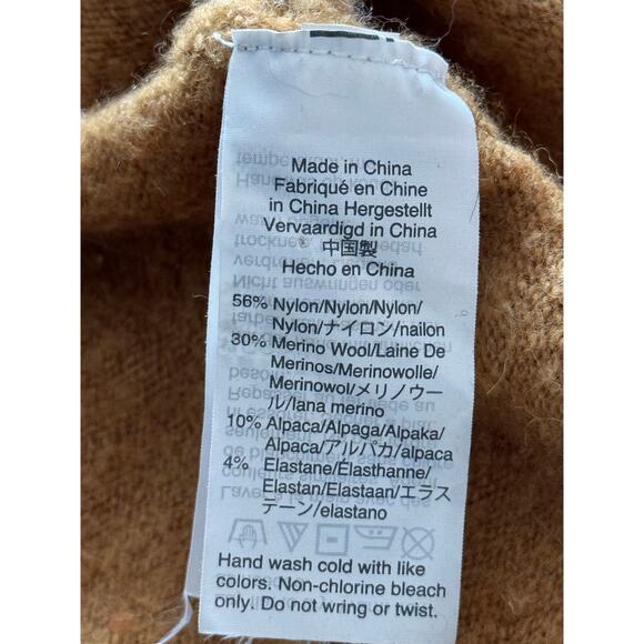 J.Crew Colorblock Turtleneck Sweater Supersoft Yarn Wool Red Navy Caramel SZ M - Picture 7 of 9